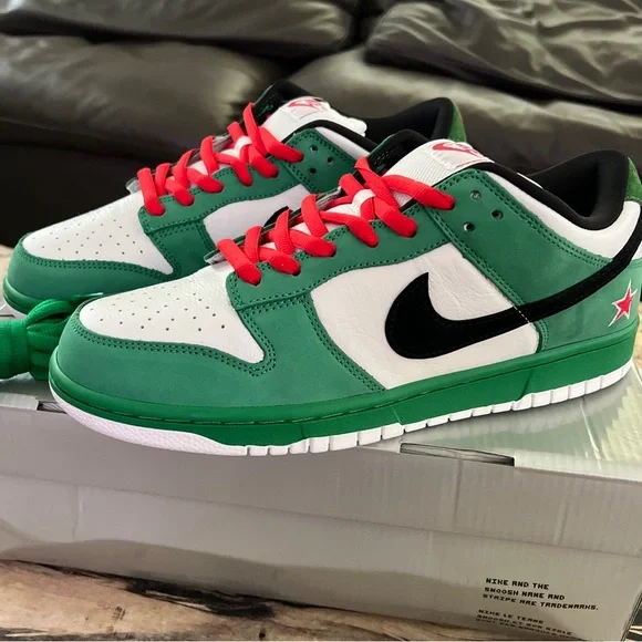 Nike SB Dunk Low Pro SE Heineken 10 Classic Green White Beer Rare